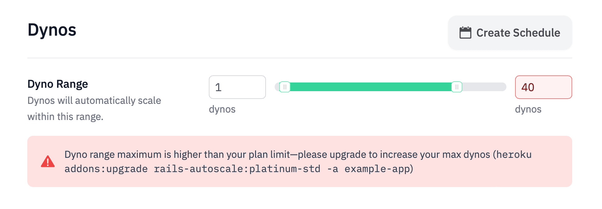 Validating max dynos